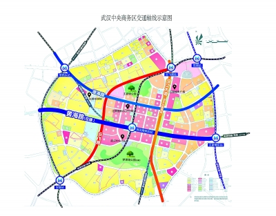 武汉中央商务区交通轴线示意图