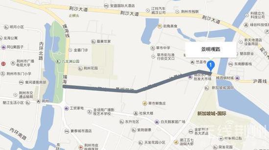 景明观路示意图(海子湖大道的起点之一)