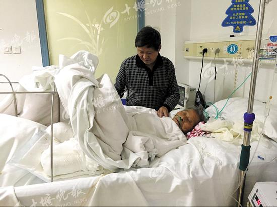 躺在悬浮治疗床上的刘秀英已经被截去了双腿，伤口用纱布紧紧包裹着。