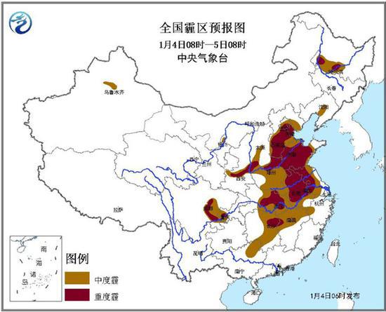 全国霾区预报图