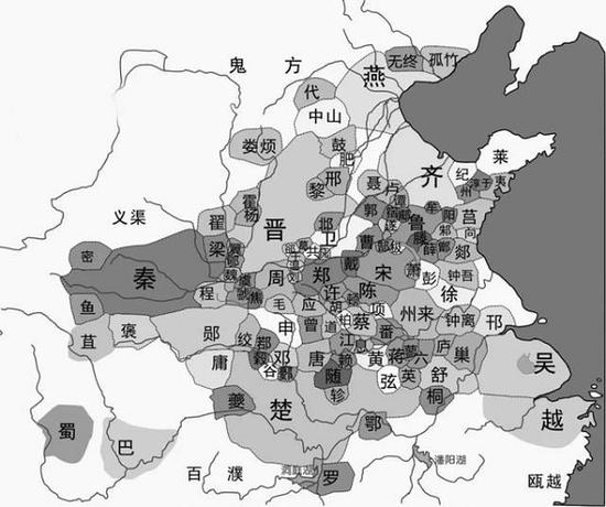 西周晚期诸侯国分布图