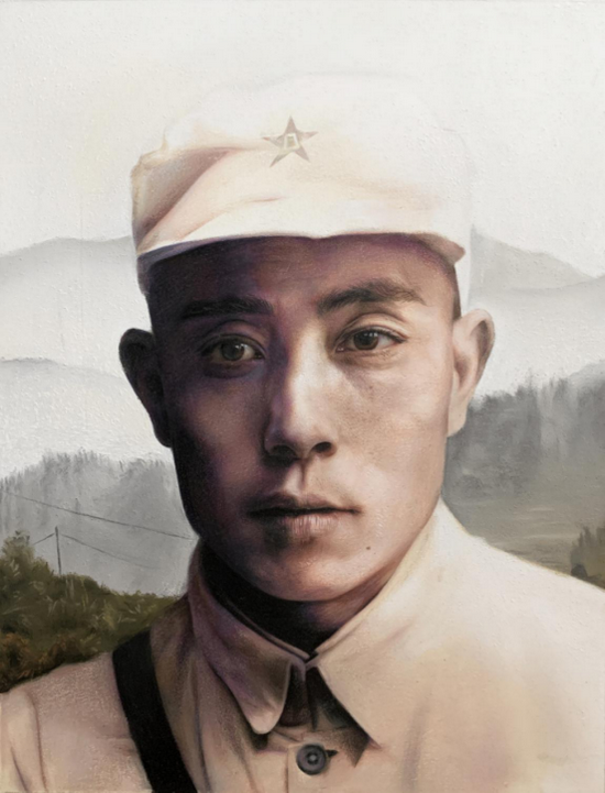 雷景杰手绘的庄元东肖像。