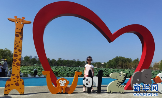 图为9月9日参加武汉动物园首次压力测试的小游客。新华网发