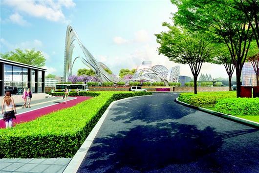 圖為:光谷廣場《星空》雕塑效果圖