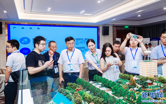與會嘉賓參觀海綿城市建設案例。新華網發(fā)