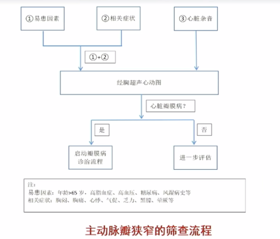 圖7 主動脈瓣狹窄的篩查流程