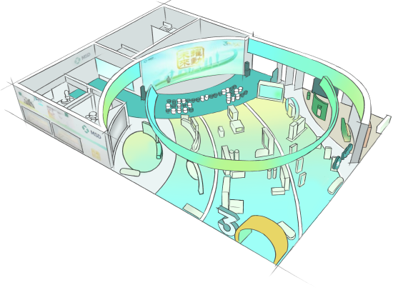 第五届进博会默沙东展台手绘设计图