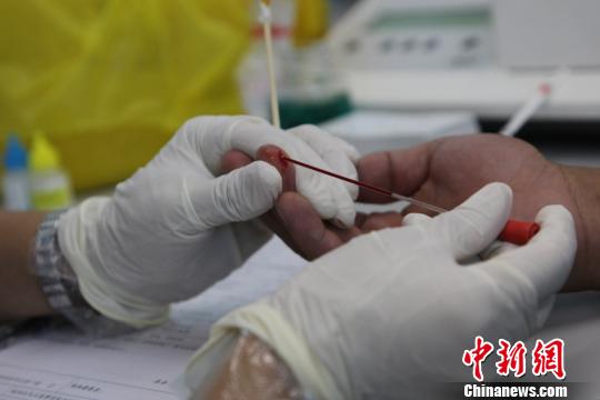 资料图:采集血液。刘治乾 摄