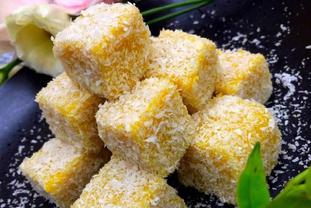 椰蓉南瓜糕，喜欢的可以试试