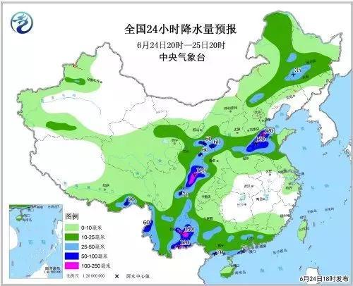 省气象台6月24日17时发布: