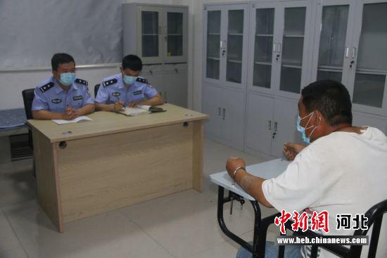 警方审讯犯罪嫌疑人。 供图