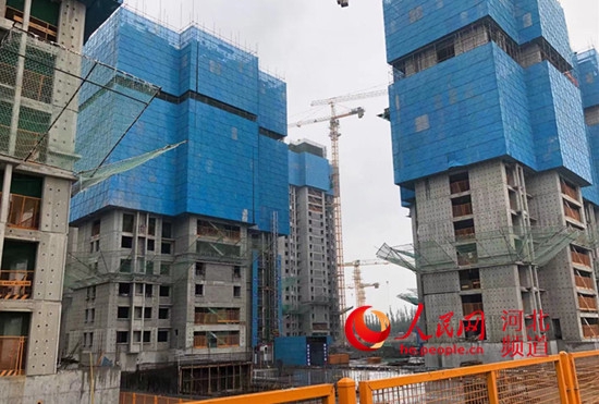 邢台市邢东新区辛兴铺片区棚户区改造项目现场。 人民网 林福盛摄