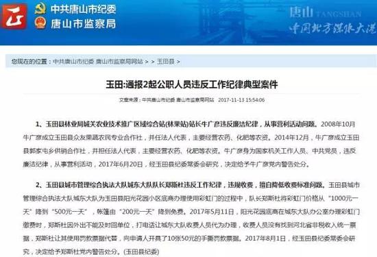 玉田县林业局城关农业技术推广区域综合站(林果站)站长牛广彦违反廉洁纪律,从事营利活动问题。
