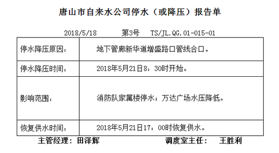 停电通知