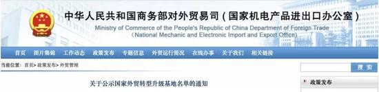 国家外贸转型升级基地