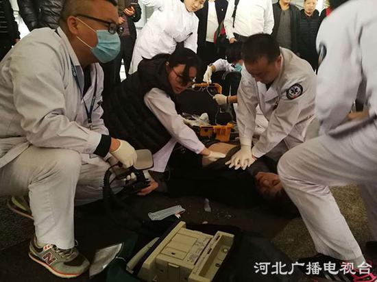 抢救现场。图据石家庄机场