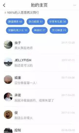 ▲滴滴顺风车评价标签页面