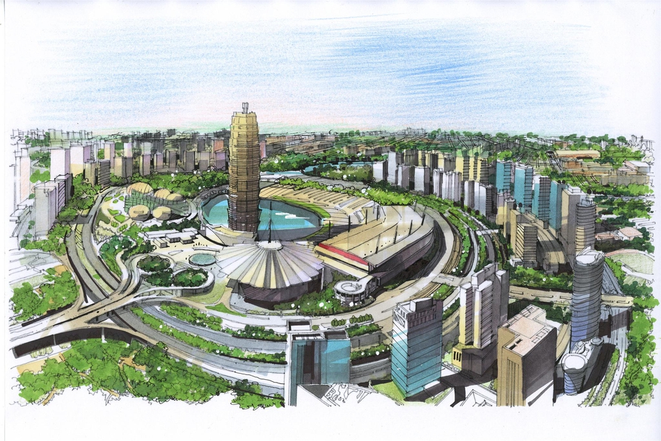 网友手绘郑州地标建筑 宛若大片_高清图集_新浪网