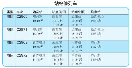 郑机城铁时刻表