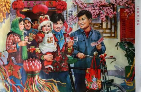 (1982年的春节,很多中国农民家庭墙上挂上了这幅“年画”。)