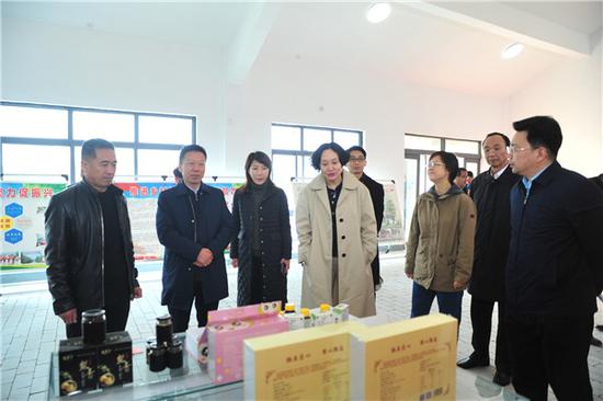 邵丽、王朝纪、杨彦玲、陈涌泉一行参观孙迁村扶贫企业