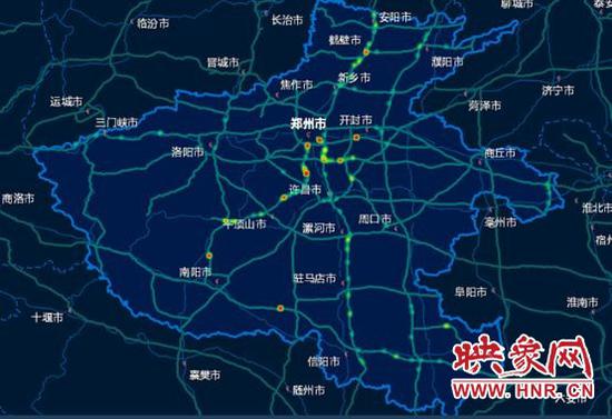 图,假期易堵路段分布预测示意图