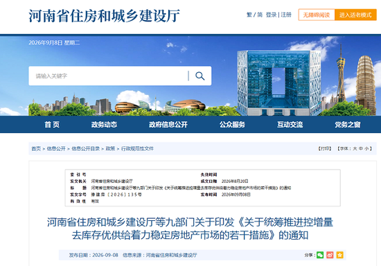 控增量、去库存、优供给……河南出台15条房地产新政