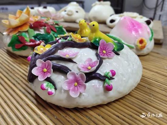 “喜上枝头”花馍。