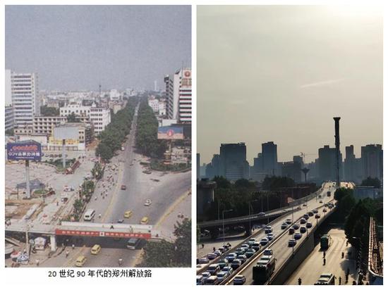 郑州解放路新旧照片对比