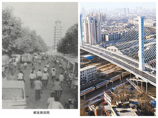 郑州解放路新旧照片对比