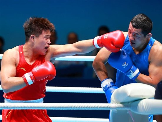 全运会拳击冠军韩雪振。本报记者 邓放 摄