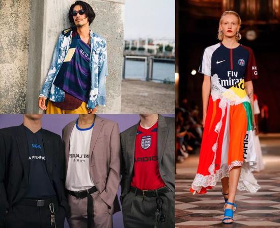 在Kenzo、Vetements、Koché等品牌甚至的新品中，都有极强的足球服系列单品。