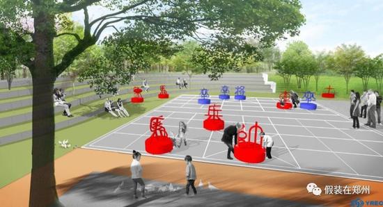 棋盘公园效果图