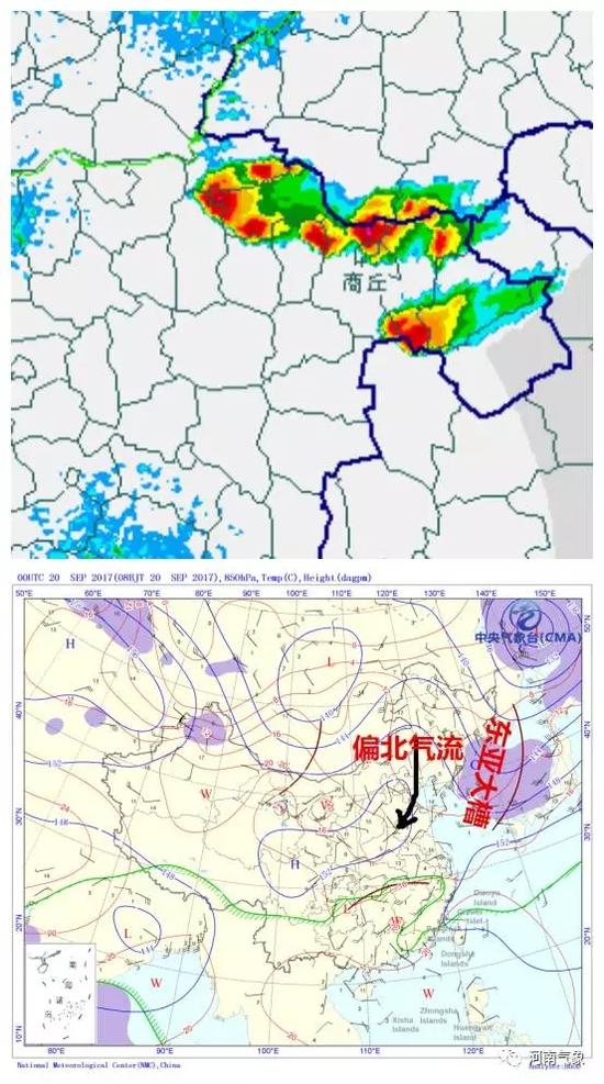 21日，有低槽東移影響我省北部，黃河以北有陣雨或雷陣雨，雖然過了主汛期，但近期溫度較高，還是要防范強對流天氣的發生。
