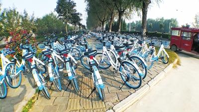停放在人行道上的“小蓝车”