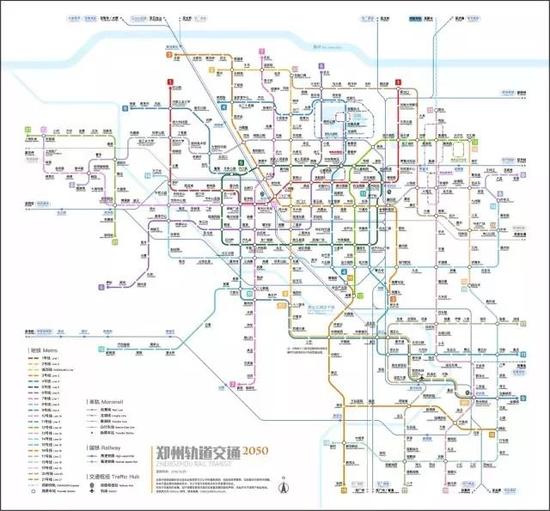 北京地铁2050年规划图,北京地铁终极规划图 35万人次 截止目前 郑州地铁目前已有3条线路 而2050年的地铁是下面