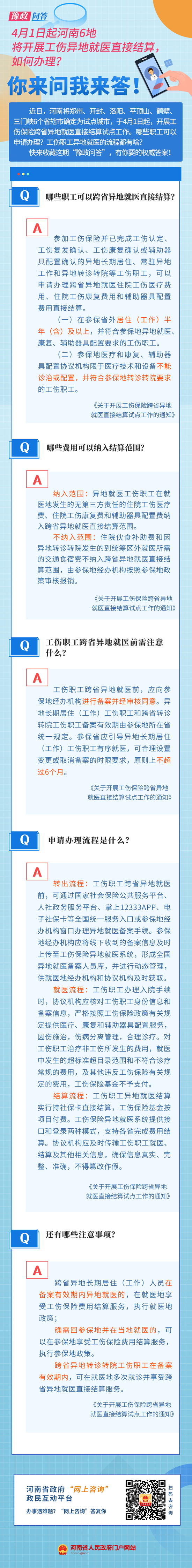 下月起河南6地将开展工伤异地就医直接结算！来看如何办理