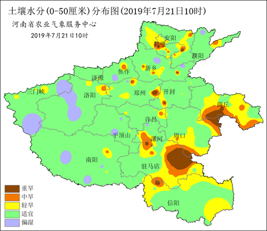 2019年7月21日10时土壤水分分布图