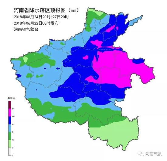 2018年6月24日20时-27日20时累积降水量预报图