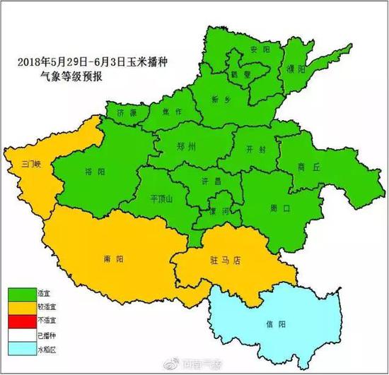 图2  冬小麦收获和夏玉米播种气象等级预报图