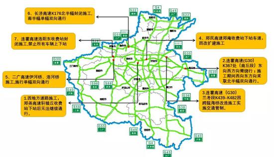 图5。 全省高速公路施工分布示意图