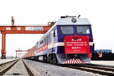 中欧班列(郑州—芬兰赫尔辛基)2020年11月20日首班开行 郑报全媒体记者 王秀清 图