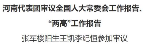 河南代表团审议全国人大常委会工作报告、“两高”工作报告