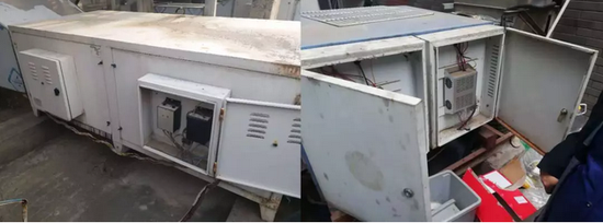 ▲油煙凈化設(shè)施設(shè)備陳舊老化，不能正常使用