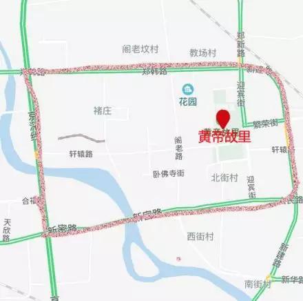 图2,大典期间,新郑市区管制区域示意图