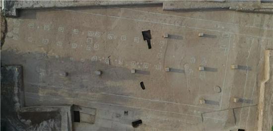 (陵园南部建筑遗迹航拍)