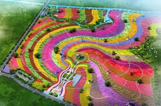 五彩大地观光休闲旅游区占地5000亩,以田园花海观光、花卉农耕文化等为核心。