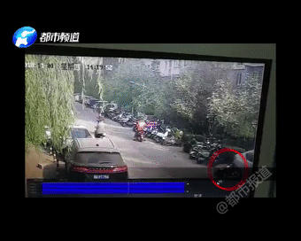 （ 圖中紅圈為快遞小哥↑ ）