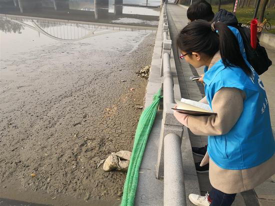 河小青们正在巡河、护河并作记录