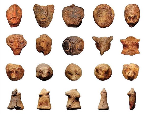 裴李岗遗址出土的陶塑